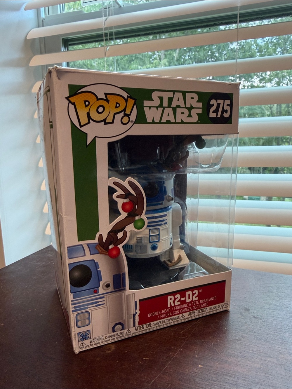 Funko R2-D2 Blue & White Holiday Antler Pop! Figure